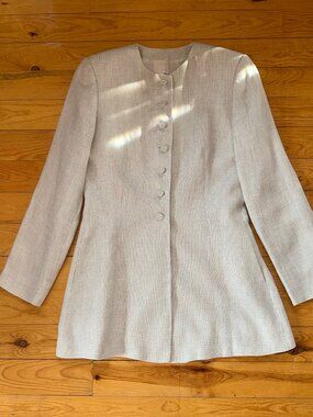 Armani Jacket, Vintage 90’s, Cream, Lightweight, Size 46